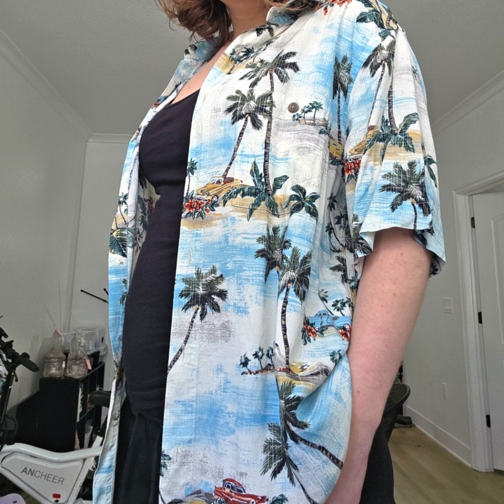 Tropical Palm Tree Print Hawaiian Shirt